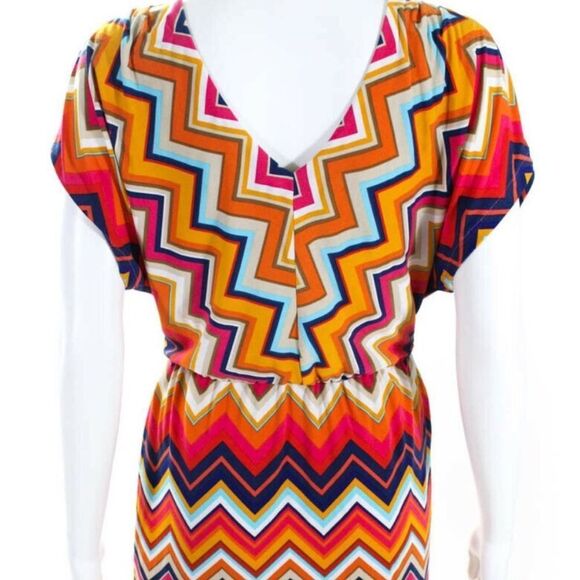 Trina Turk Multicolor Chevron Pattern Dress 2 - Picture 4 of 9